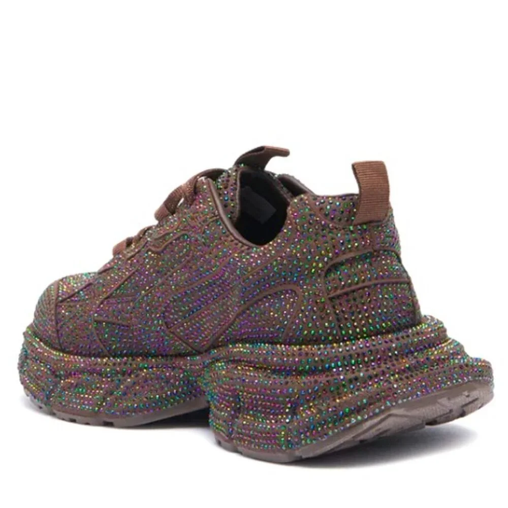 Callie Lives Miz Spacecraft Extra Terrestrial Iridescent Bling Brown Sneaker 7 8 - Picture 6 of 6